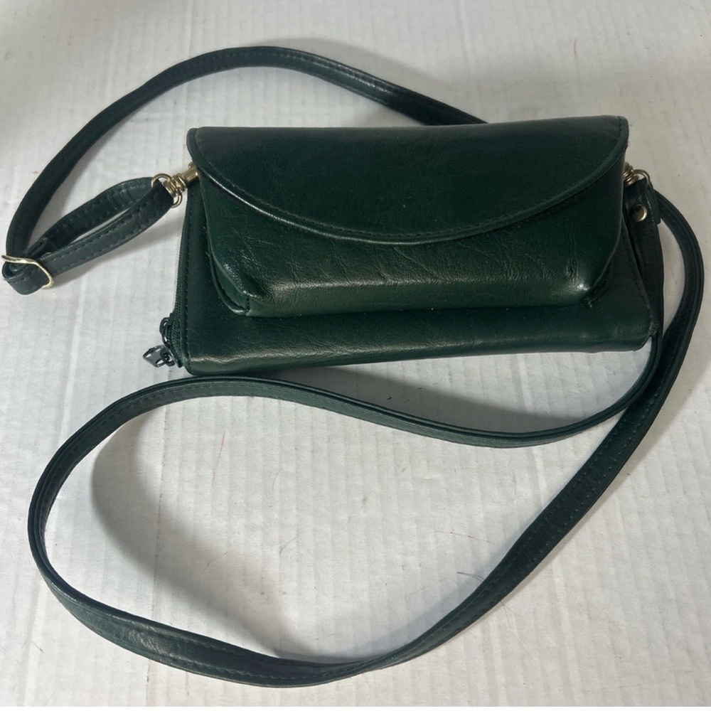 Koltov Faux Leather Green Crossbody Small Bag Purse Vintage With Eyeglass Case